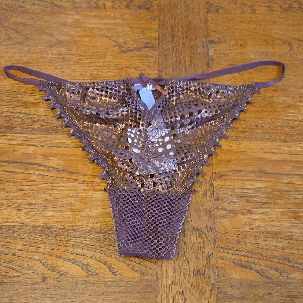 Savage X Fenty Lace Panties in Brown And Bronze